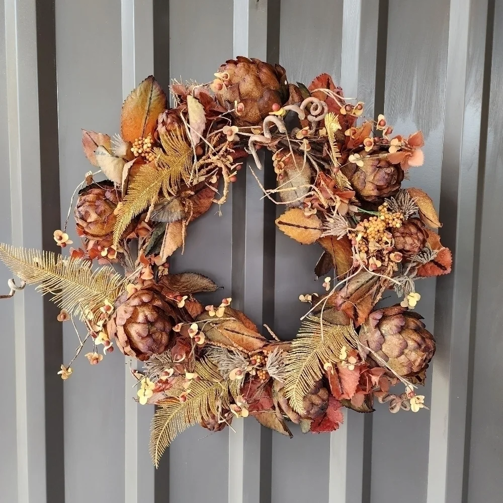 Fall Harvest abundant artichoke wreath 20